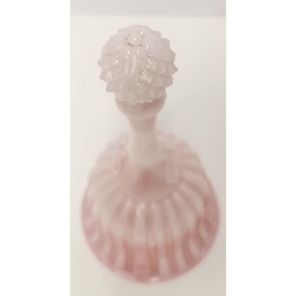 Vintage Fenton Pink Opalescent Glass Bell & Goblet Set Iridescent Rose Colonial - Picture 6 of 12